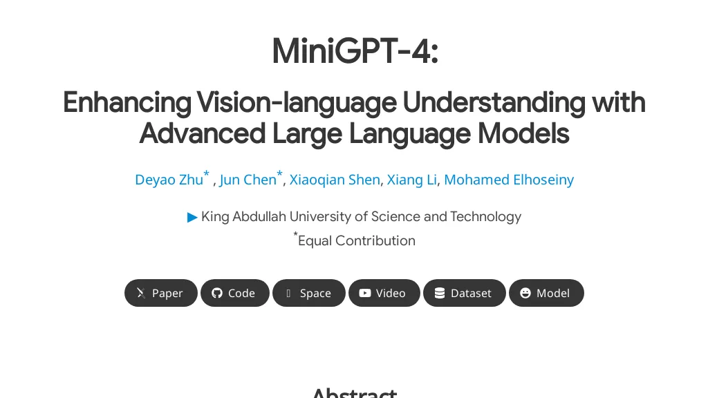 Minigpt-4 website