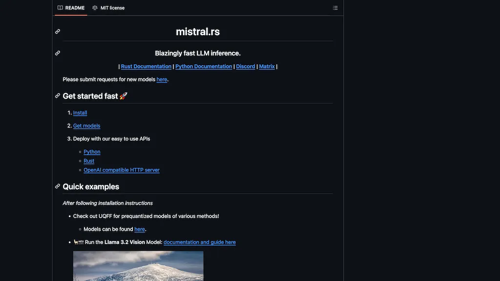 Mistral.rs website