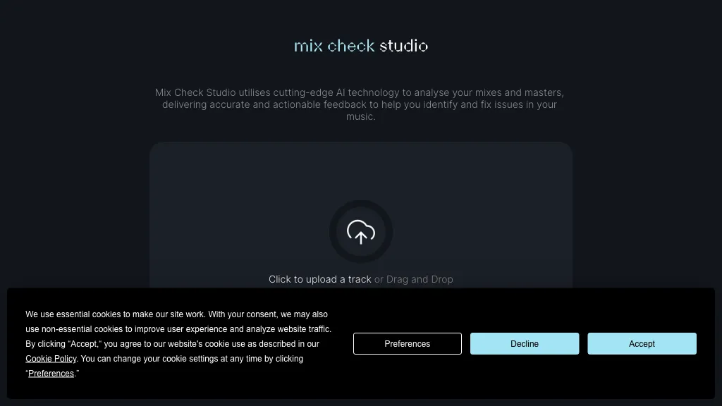 Mix Check Studio website