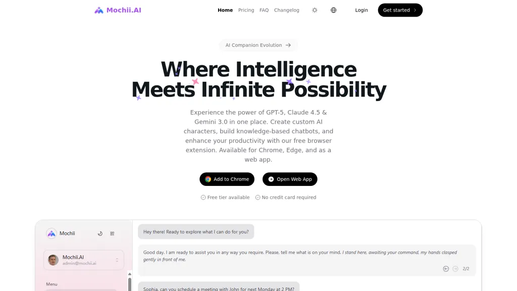 Mochii AI tool screenshot