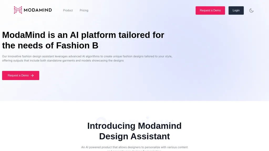 Modamind AI tool screenshot