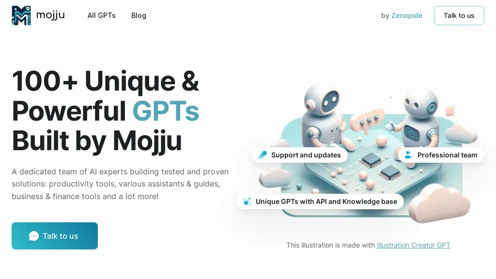 Mojju - 100+ custom GPTs for OpenAI website