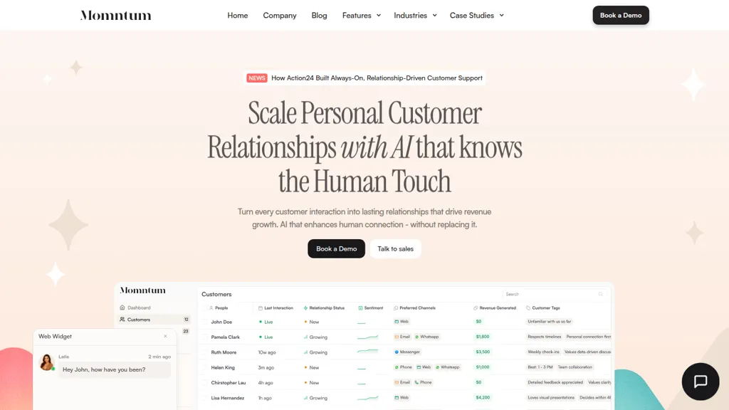 Momntum AI tool screenshot