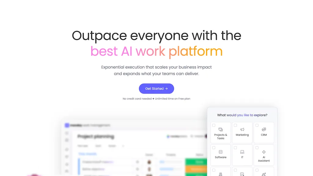 Monday.com AI tool screenshot