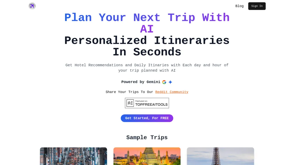 Moon Trip website