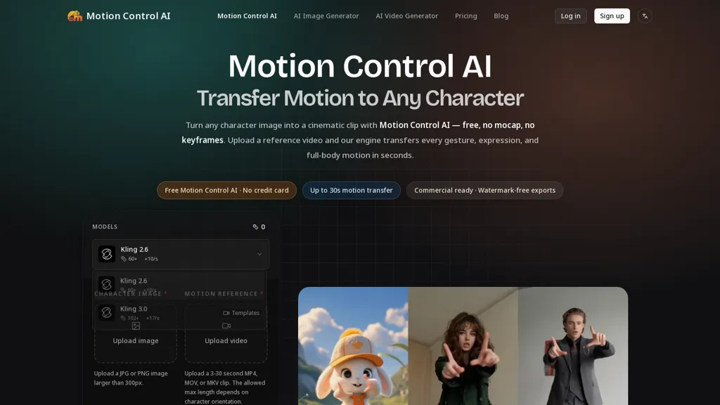Motion Control AI AI tool screenshot