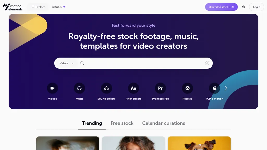MotionElements screenshot