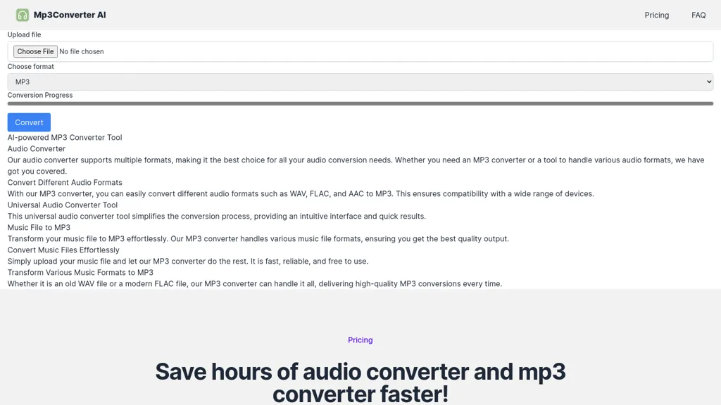 Mp3Converter AI website