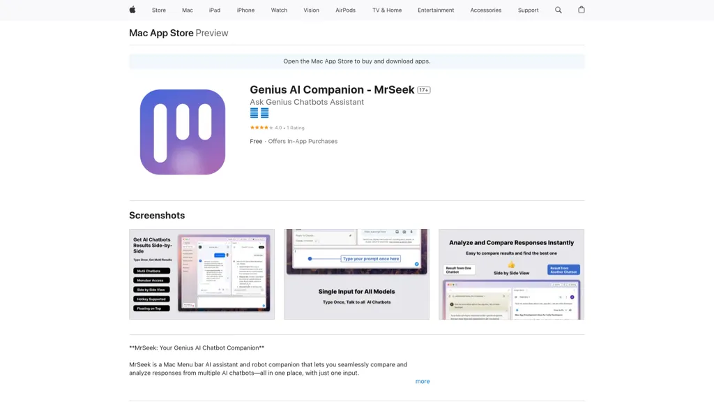 MrSeek AI tool screenshot