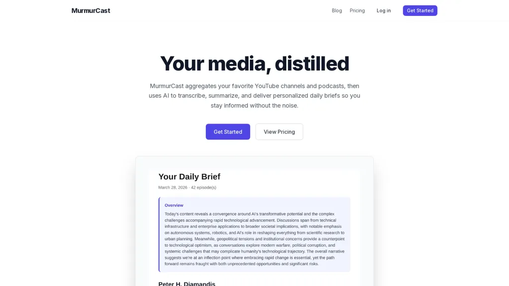 MurmurCast AI tool screenshot