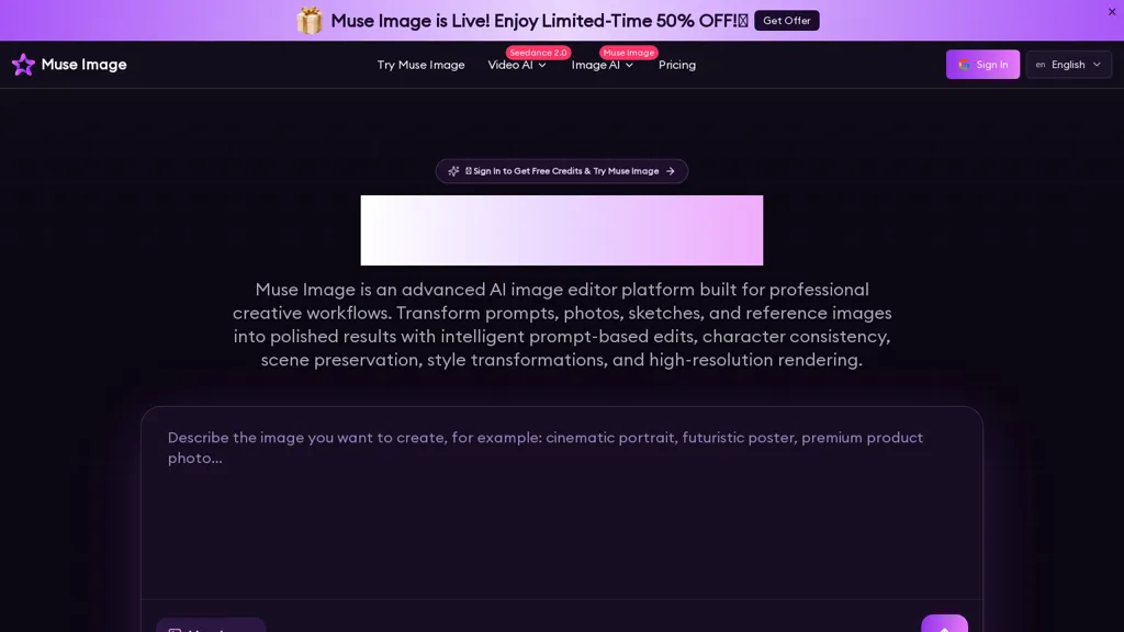 Muse-image.com AI tool screenshot