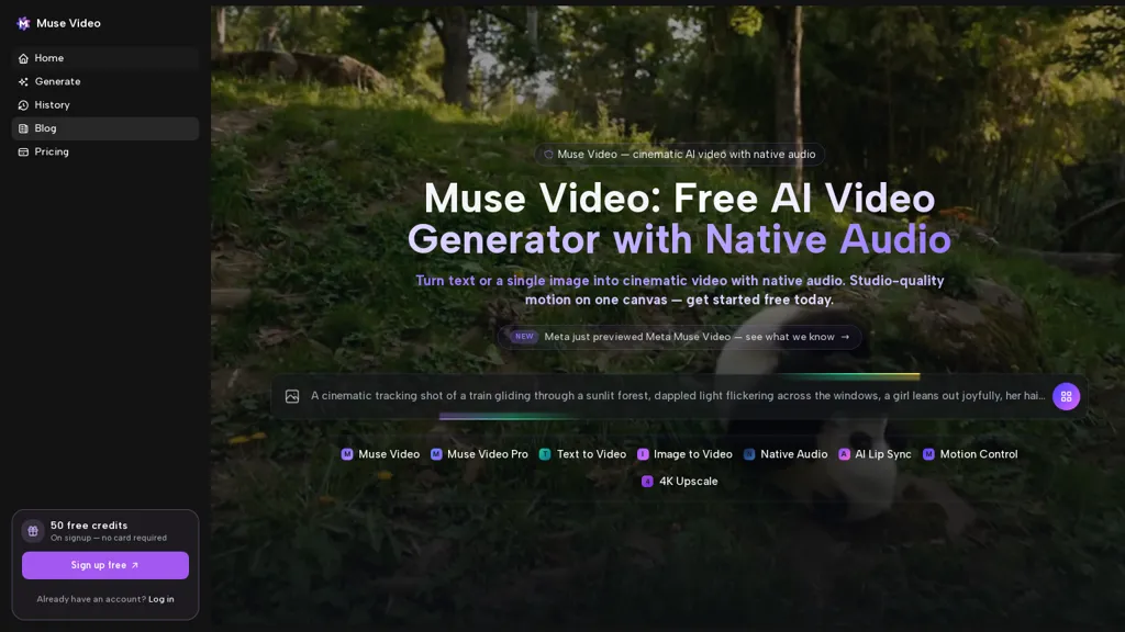 muse-video.co AI tool screenshot