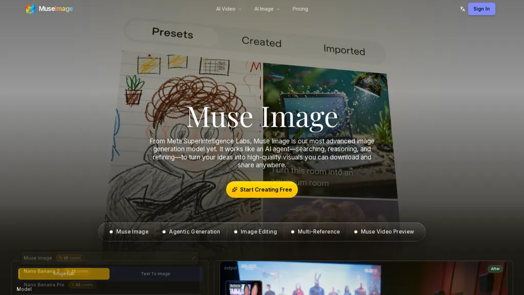 museimage.dev AI tool screenshot