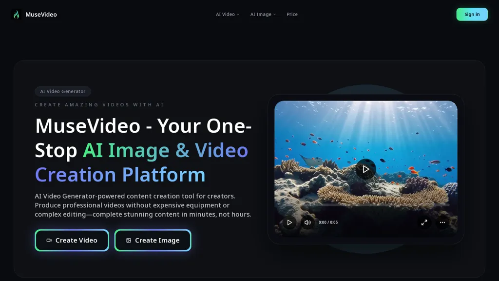 MuseVideo AI tool screenshot