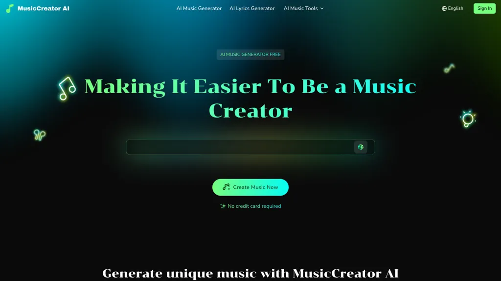 MusicCreator.AI website