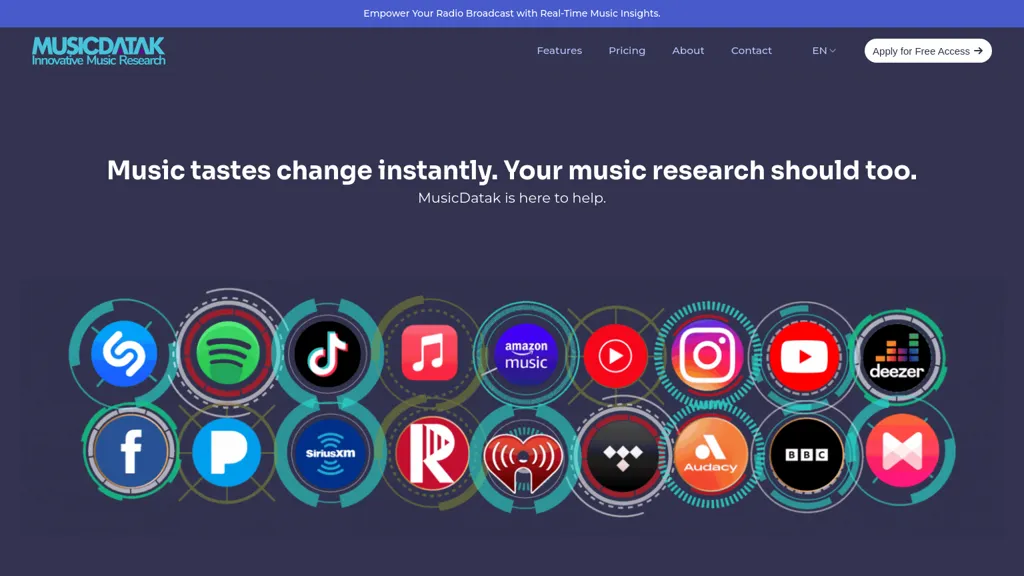 MUSICDATAK AI tool screenshot