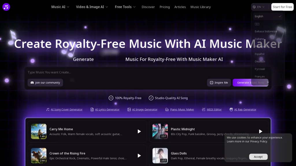 MusicMaker.im AI tool screenshot