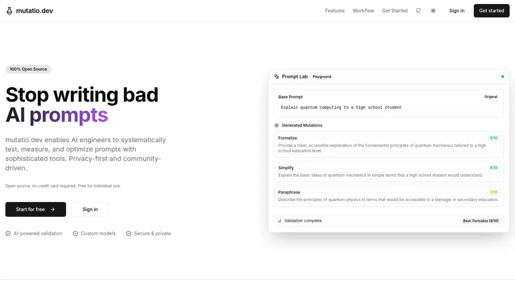 mutatio.dev AI tool screenshot