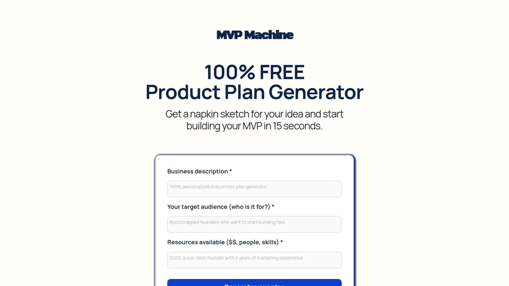 MVP Machine website