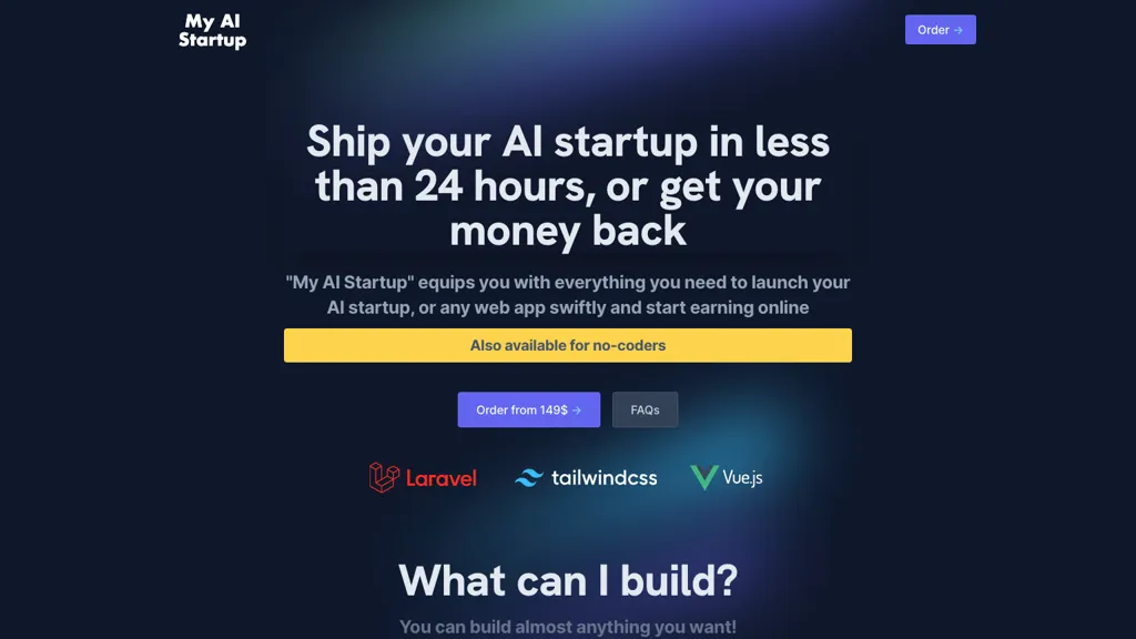 My AI Startup website