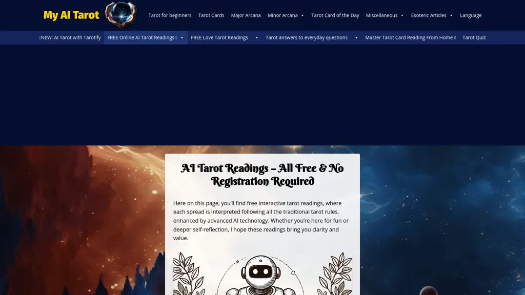 My AI Tarot website