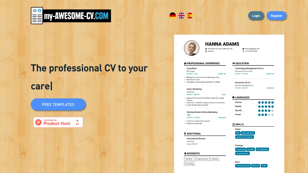 my-AWESOME-CV website
