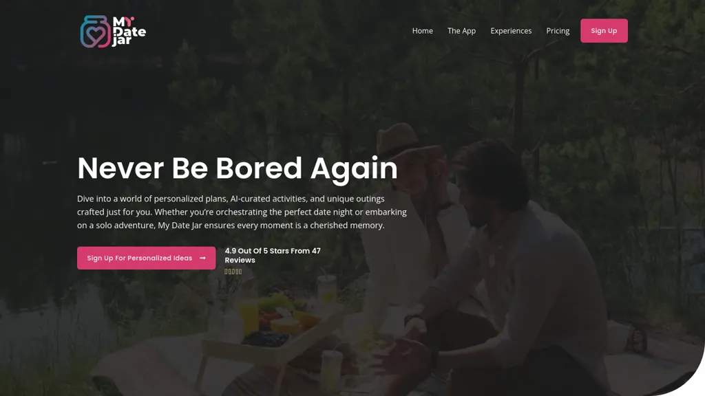 My Date Jar website