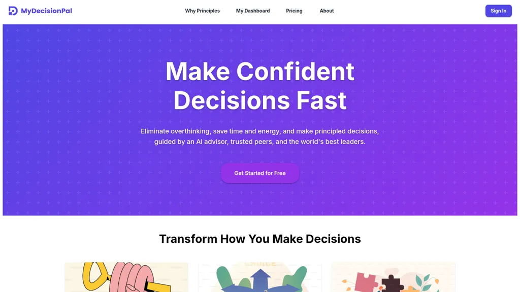 MyDecisionPal AI tool screenshot