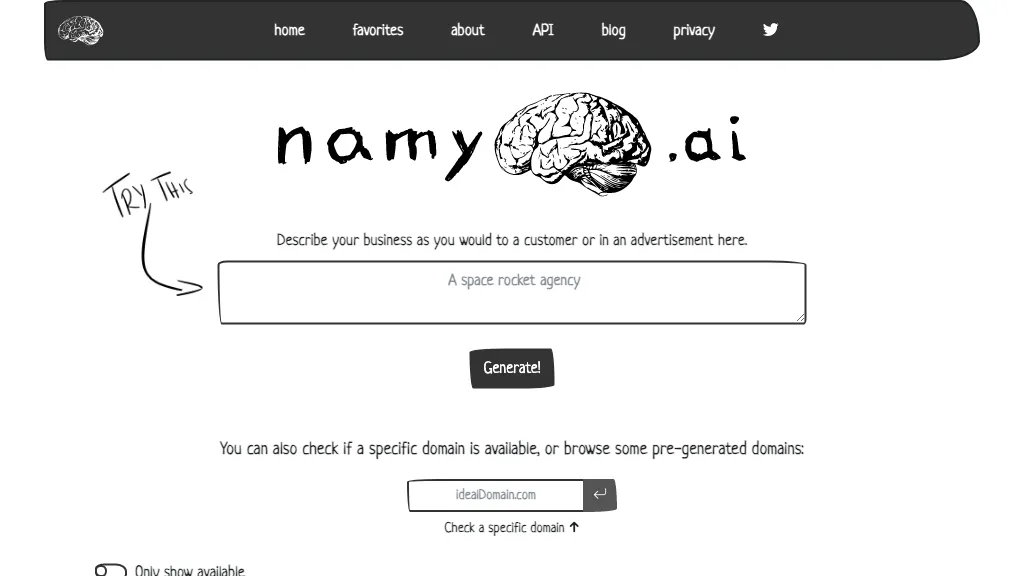 Namy.ai website