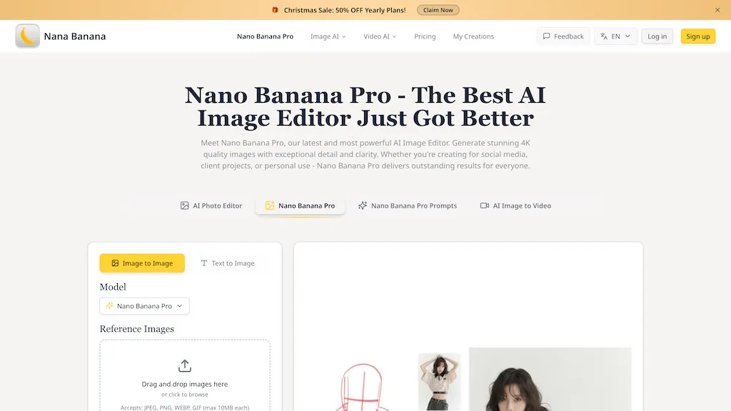 Nana Banana Pro - NanoBanana.io AI tool screenshot
