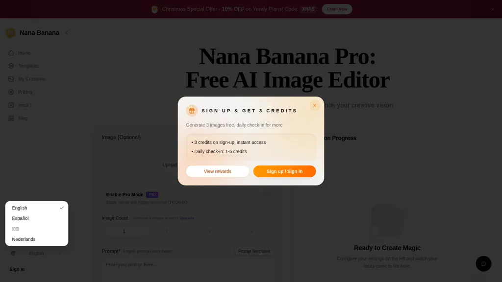 Nana Banana Pro AI tool screenshot