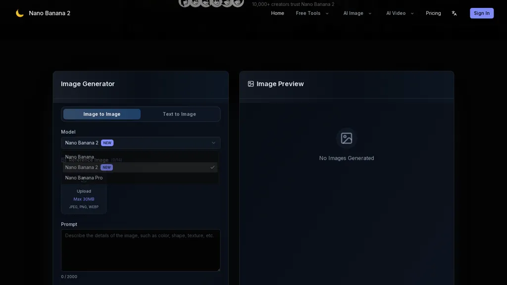 NanoBanana-2.ai AI tool screenshot