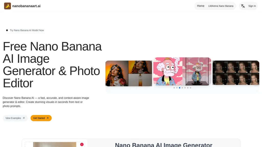 NanoBananaart.AI AI tool screenshot