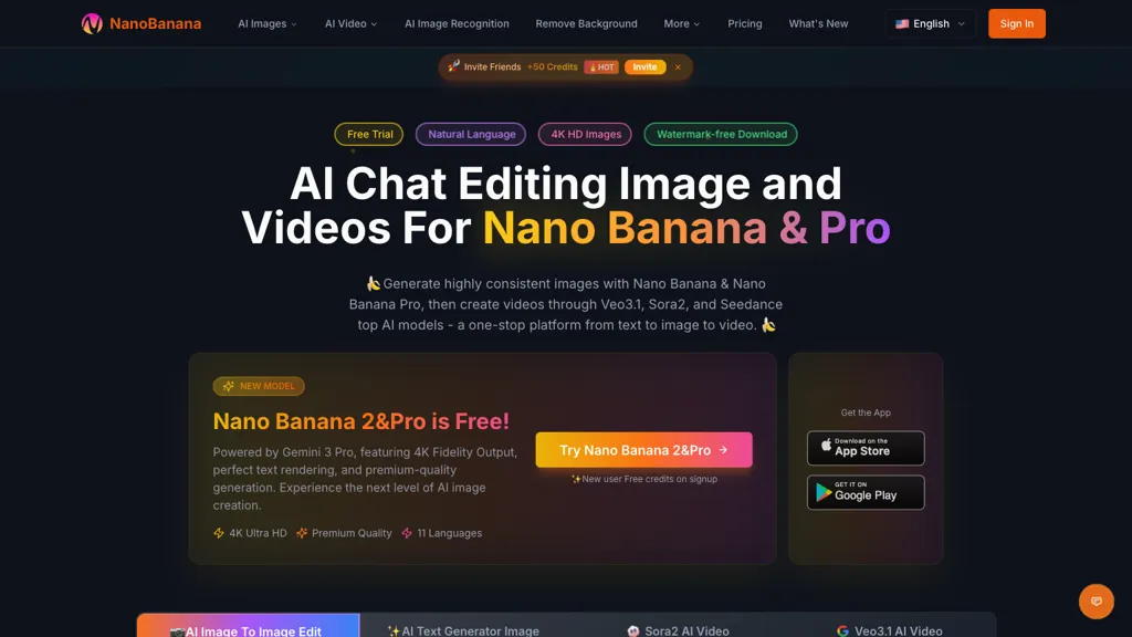 NanoBananas AI AI tool screenshot