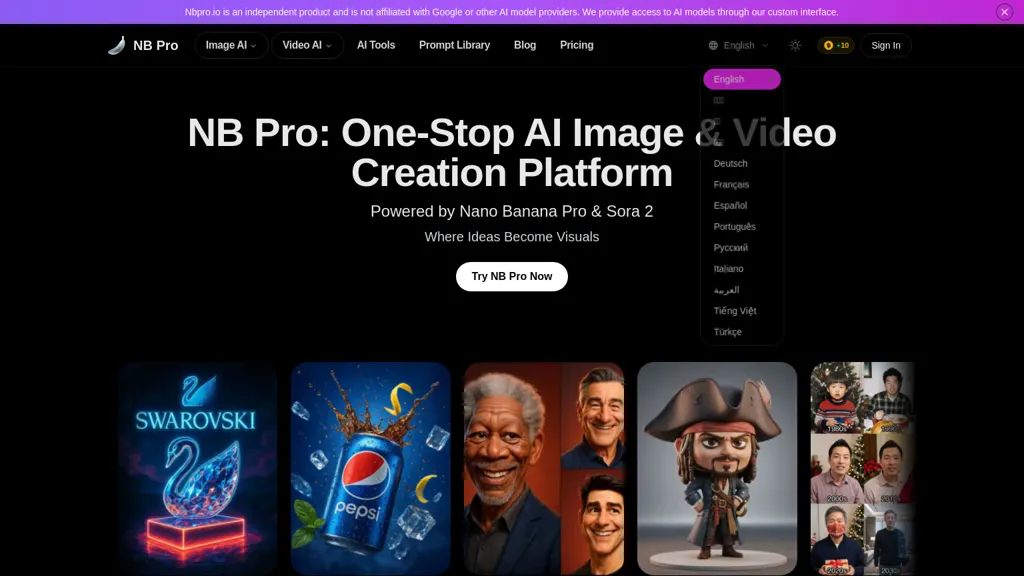 NBPro AI tool screenshot