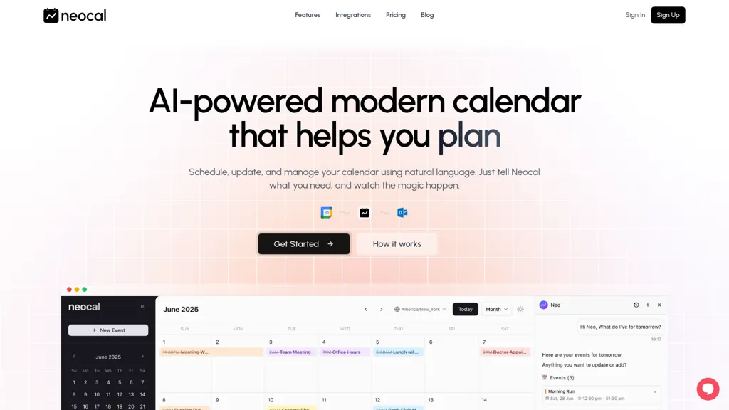 Neocal AI tool screenshot