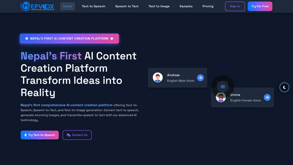 Nepvox AI AI tool screenshot