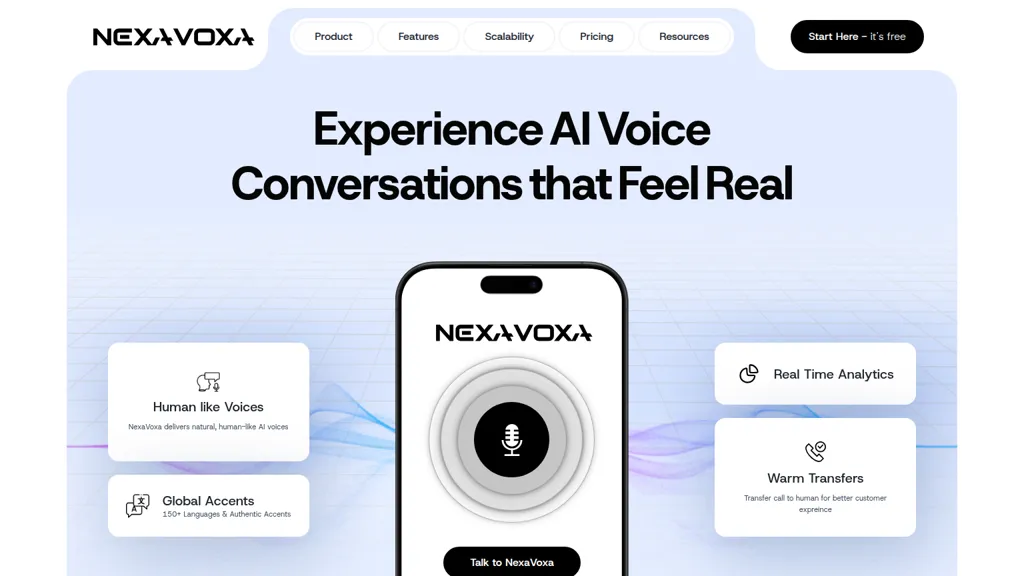 NexaVoxa AI tool screenshot