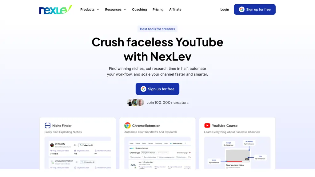 Nexlev AI tool screenshot