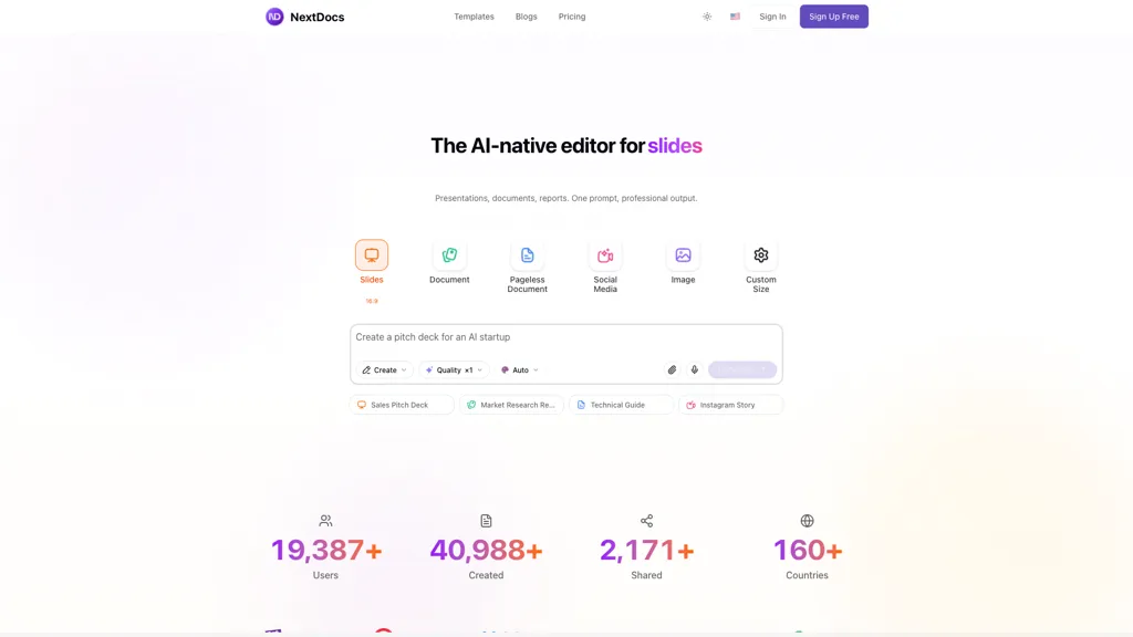 NextDocs AI tool screenshot
