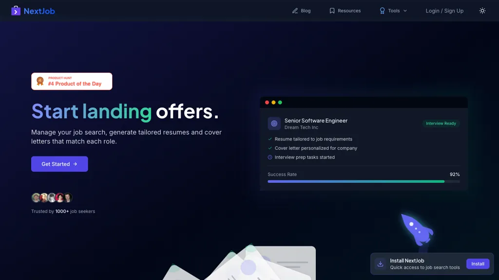 NextJob AI tool screenshot