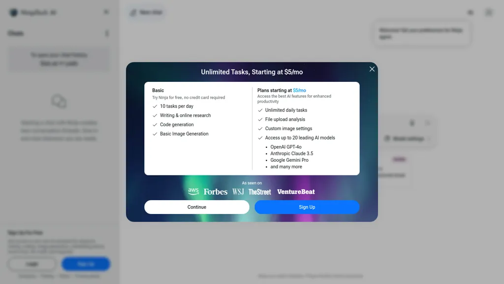 Ninja AI website