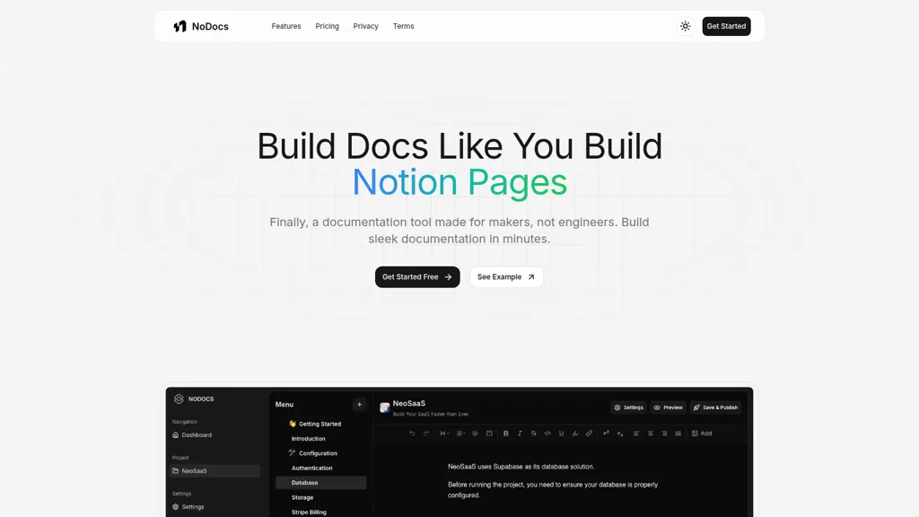 NoDocs AI tool screenshot