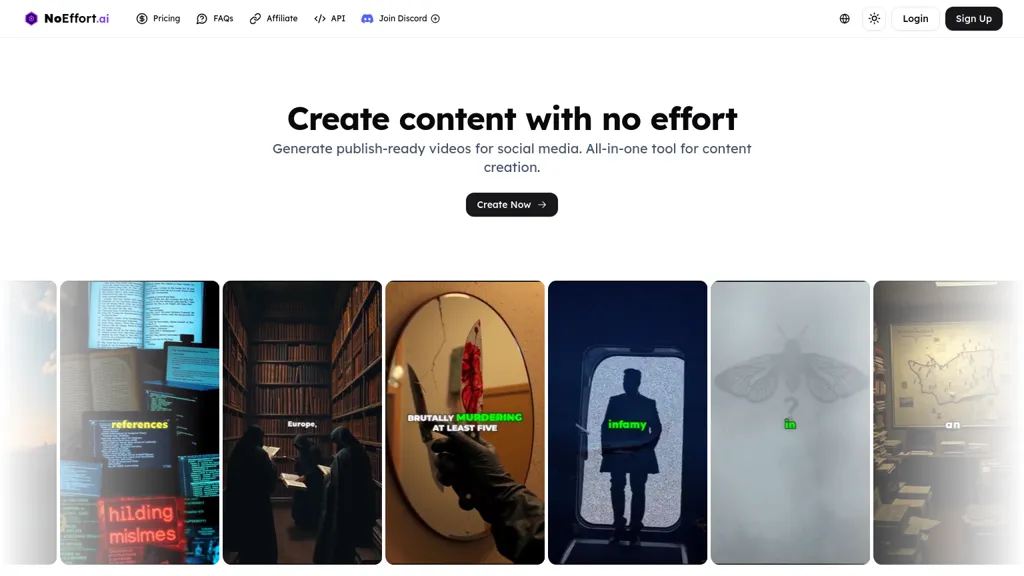 NoEffort AI AI tool screenshot