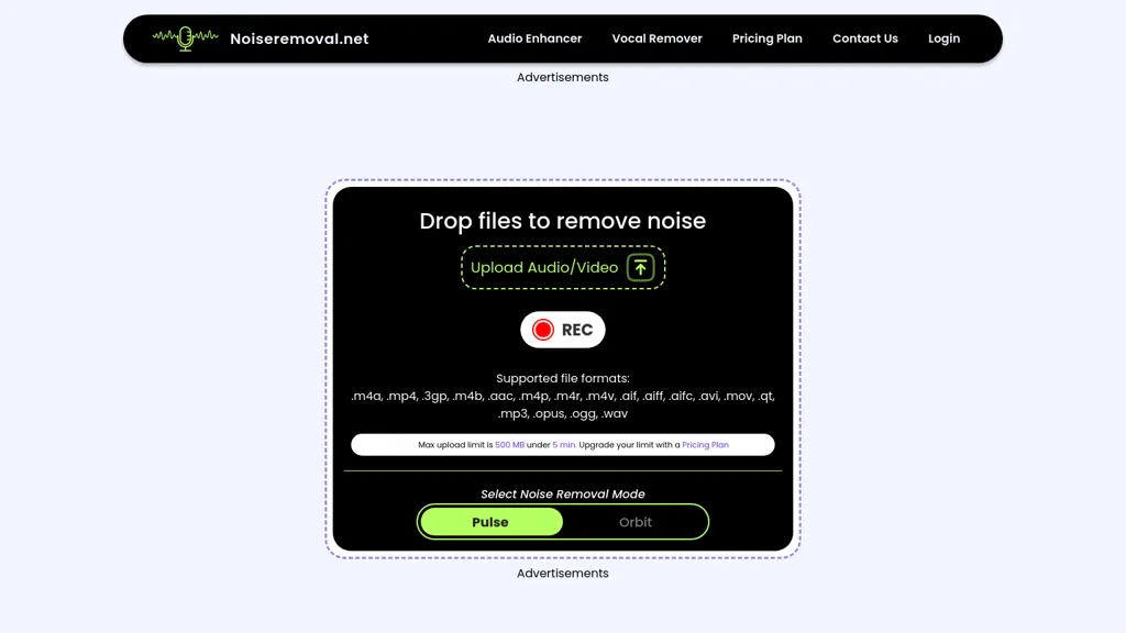 Noiseremoval.net website