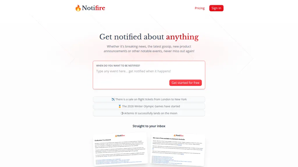 notifire.freeth.dev AI tool screenshot