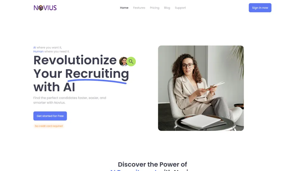Novius AI Recruiter website
