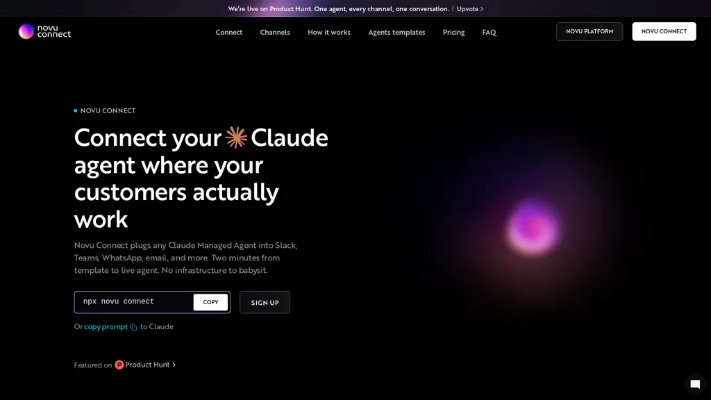 Novu Connect AI tool screenshot