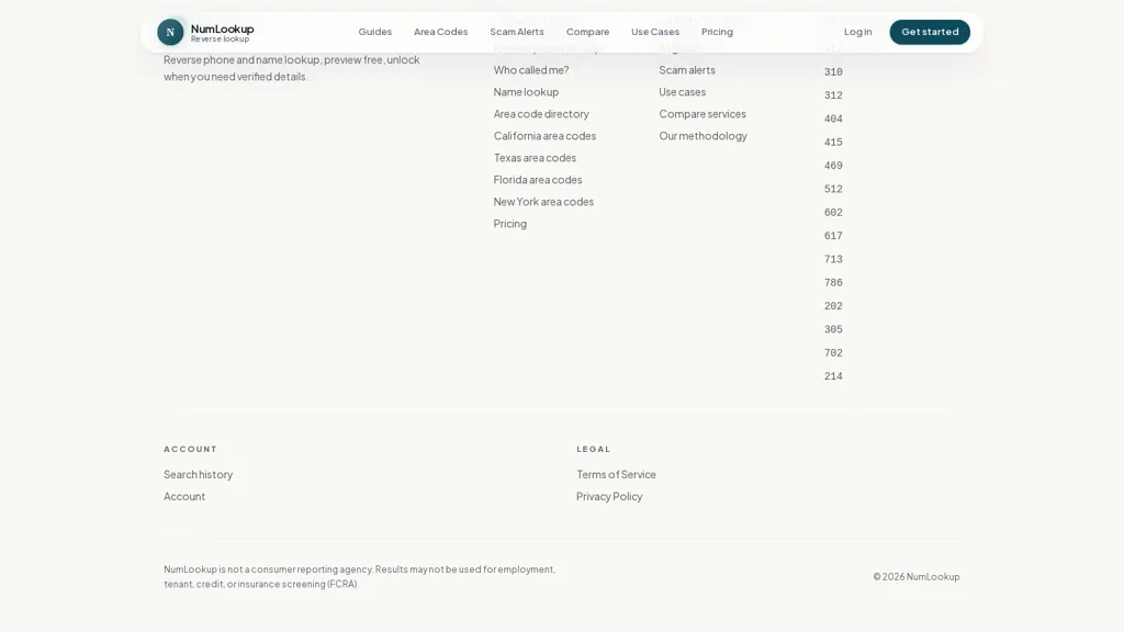 Numlookup screenshot