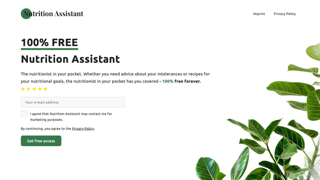 Nutrition Assistant website